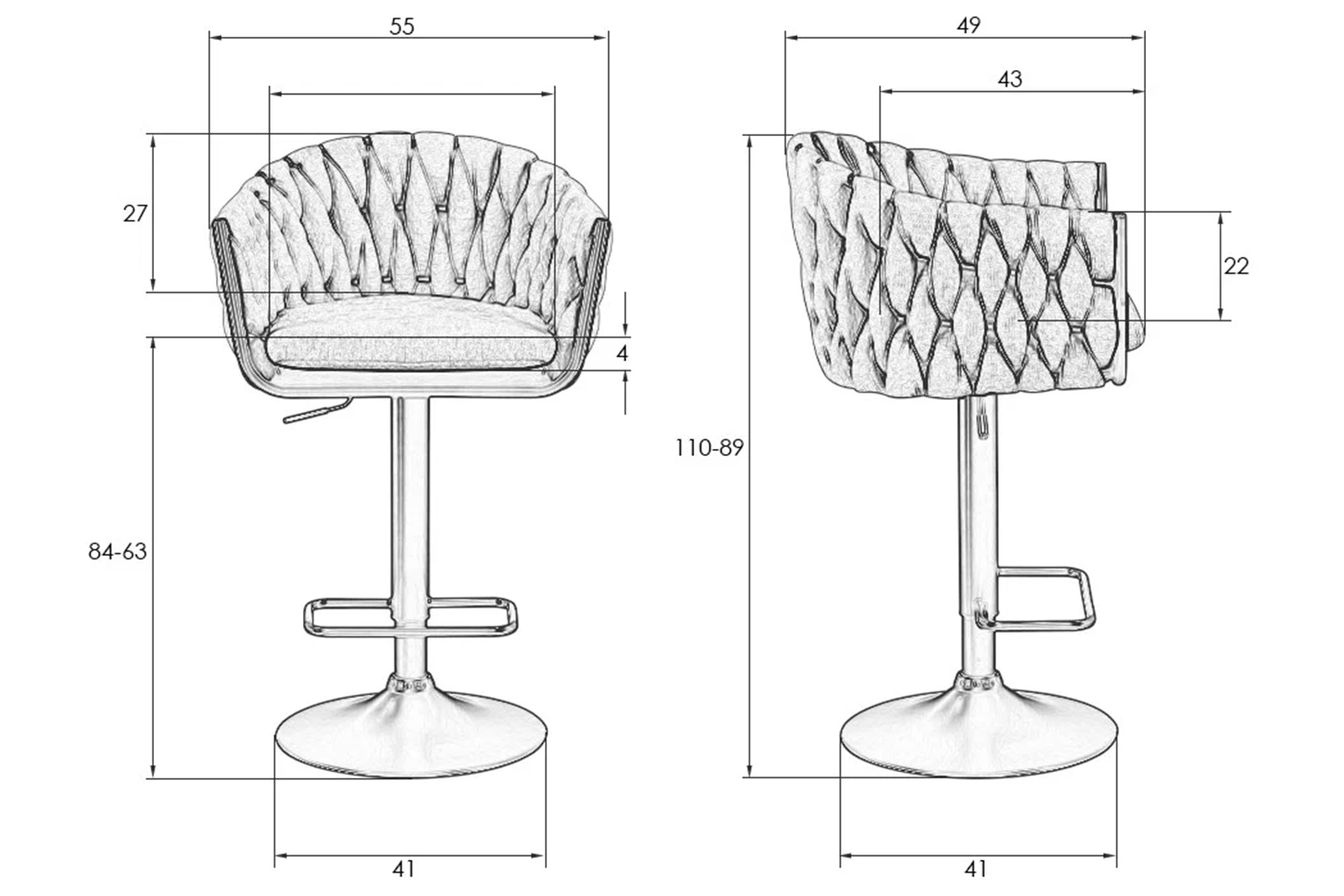 Стул барный DOBRIN LEON LM-9690