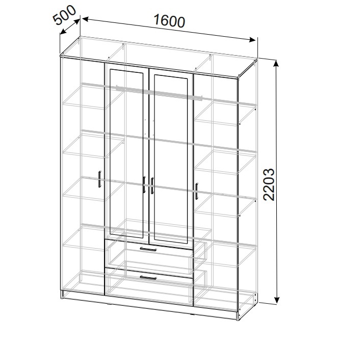 Шкаф для одежды Виста 1