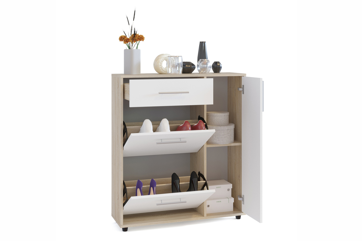 Сокол ТП-4 Тумба для обуви  Сонома/Белый