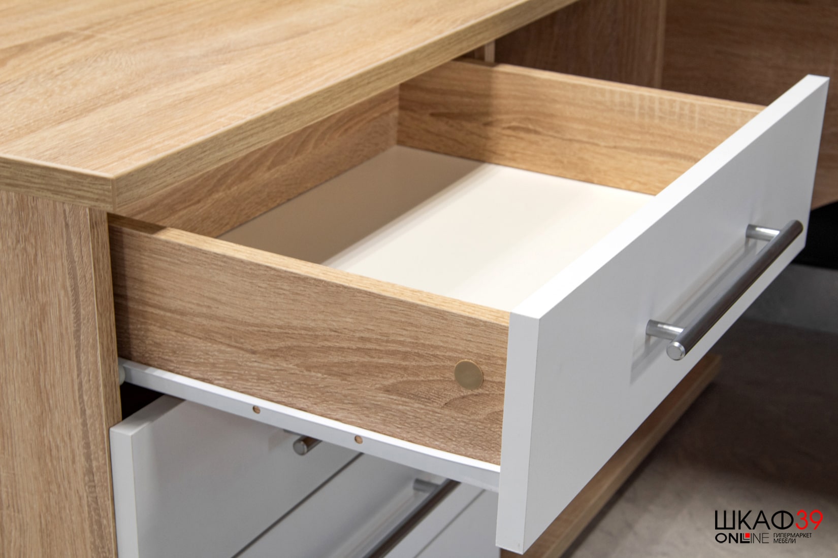 КСТ-109Л Стол компьютерный левый, сонома/белый