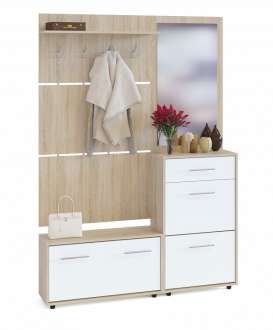 Сокол Прихожая №5  (ПЗ-3-ТП-2- ВШ-3.1- ТП-3) Сонома/Белый