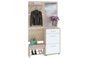 Сокол Прихожая №8 (ВШ-5.1+ТП-5+ТП-2+ПЗ-3) Сонома/Белый