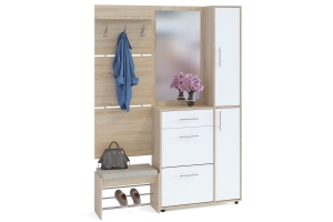 Сокол Прихожая №9 (ВШ-5.1+ТП-5+ТП-4+ПЗ-4) Сонома/Белый