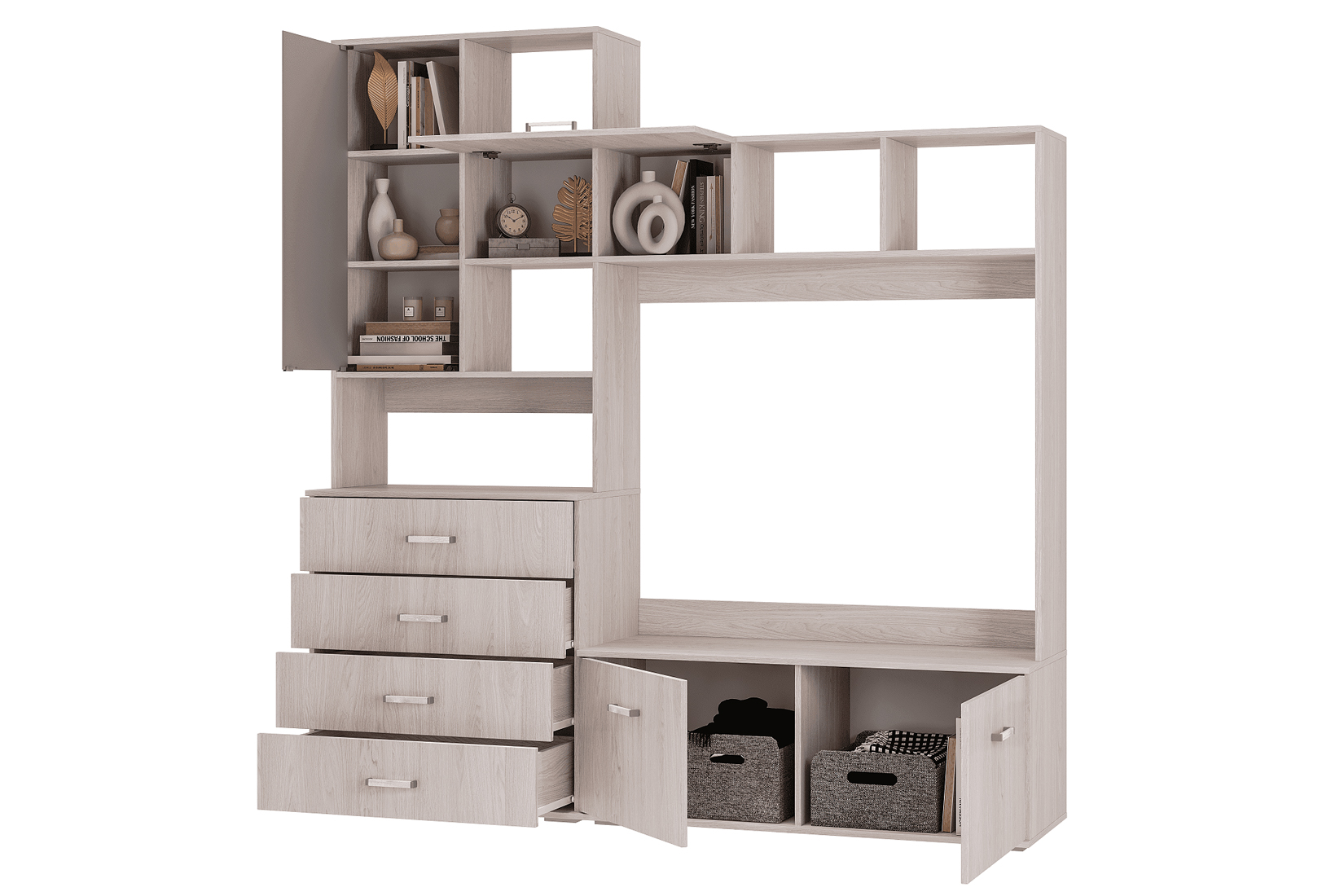 Белла Комплект 1 Стенка Ясень белый