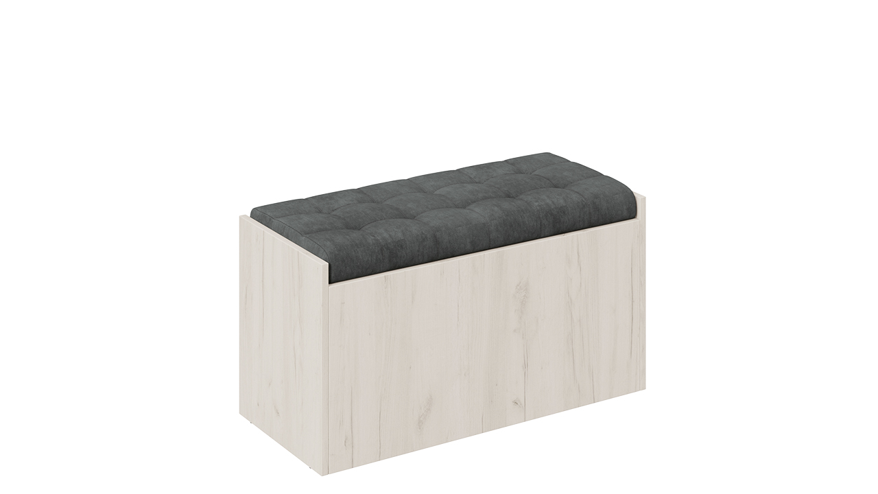 Форест Исп. 2 Пуф Дуб Крафт белый/Велюр серый