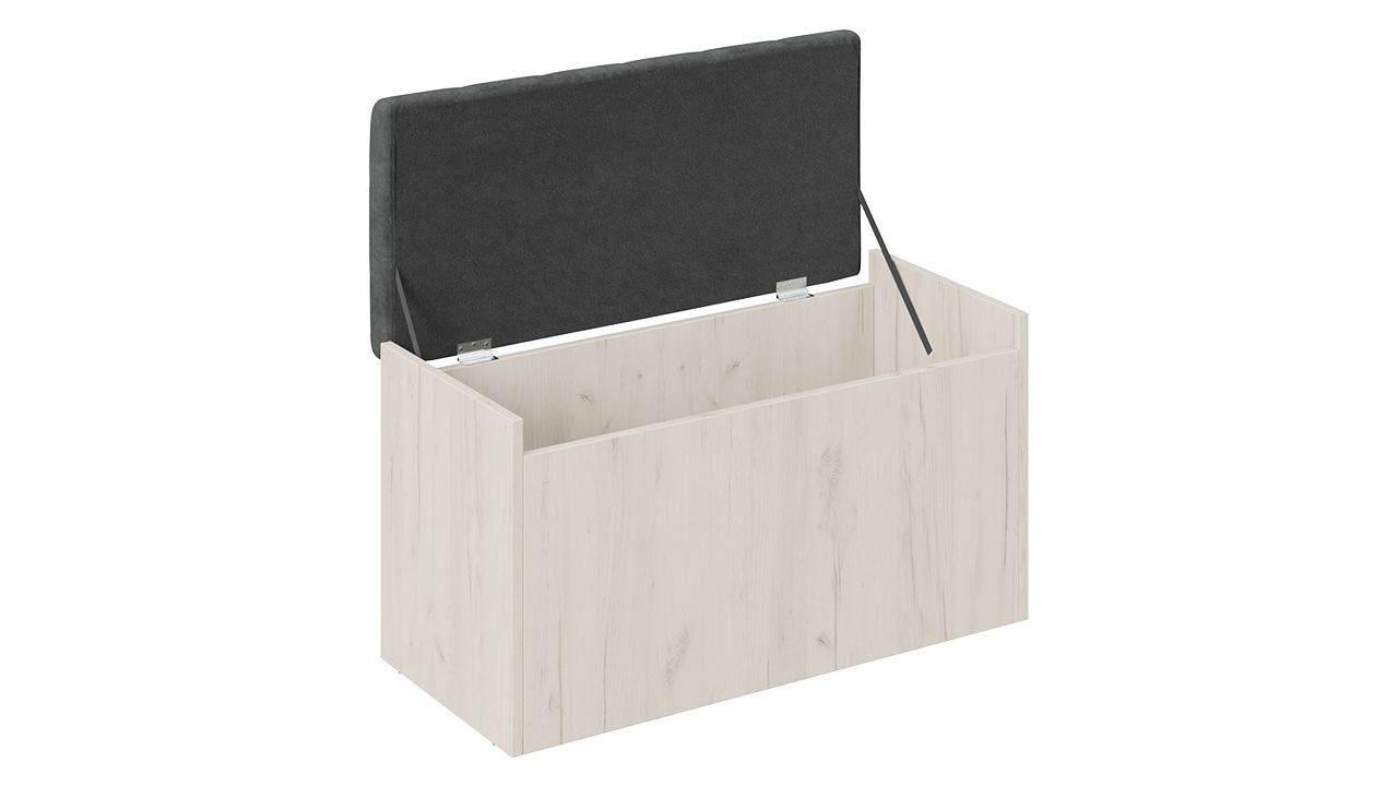 Форест Исп. 2 Пуф Дуб Крафт белый/Велюр серый