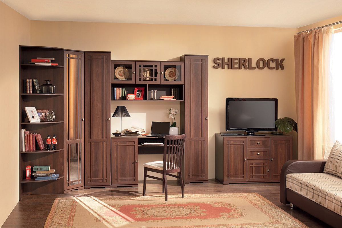 Sherlock 4 Шкаф навесной орех шоколадный
