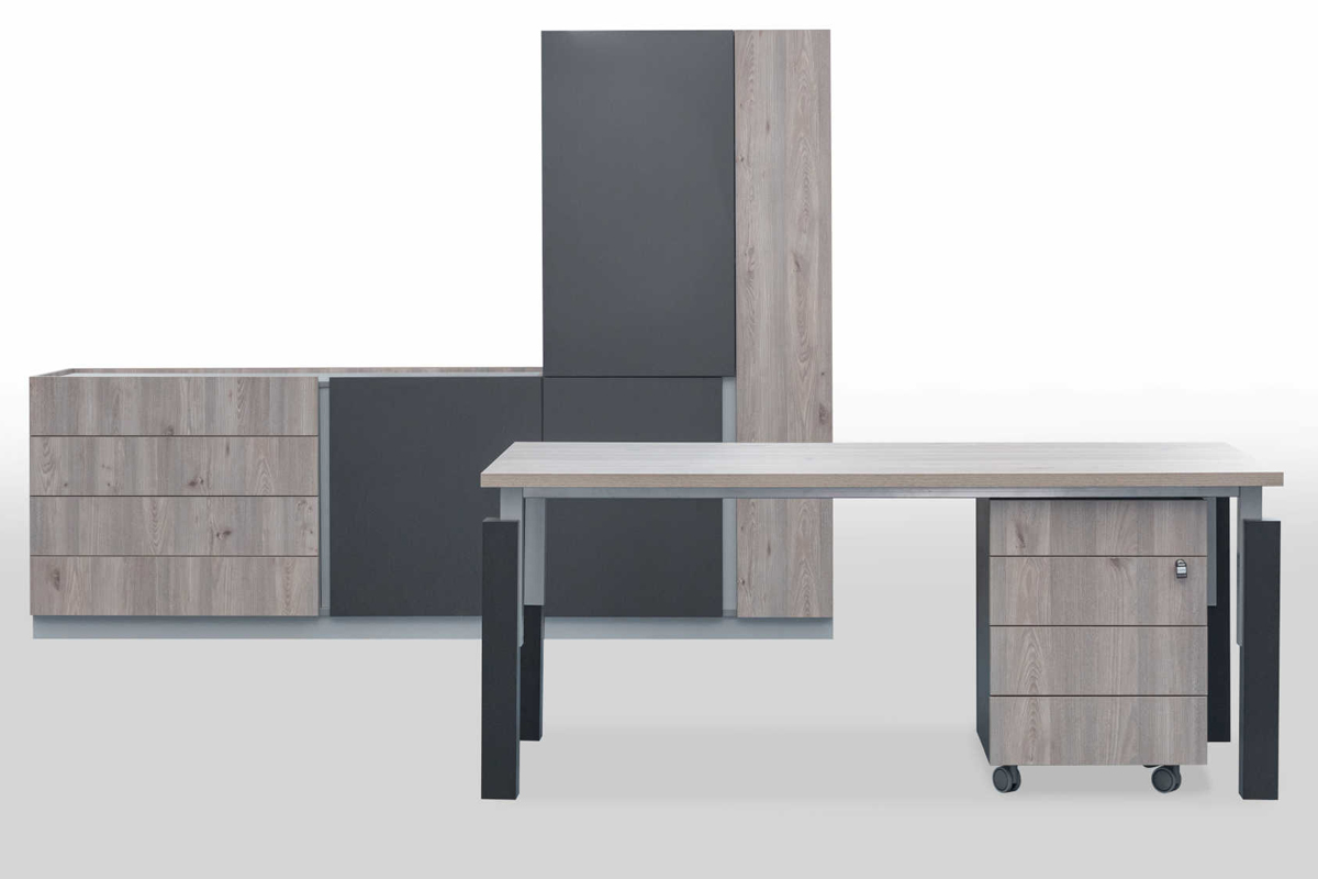 MODERN 209 MD Тумба подкатная Дуб серый/Антрацит