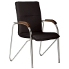 Стул посетителя Самба кожзам черный/каркас хром/подлокотник ВЕНГЕ(черный)
