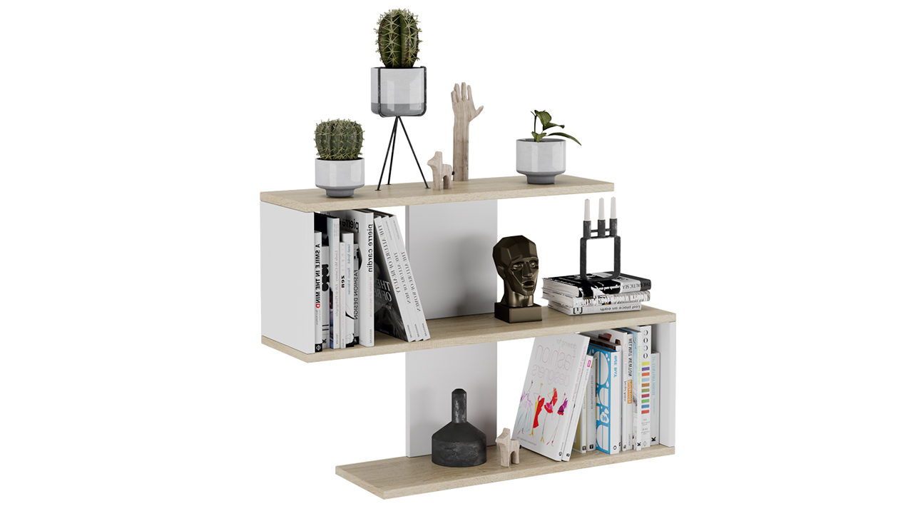 Diamond Тип 1 Полка настенная Дуб Сонома/Белый