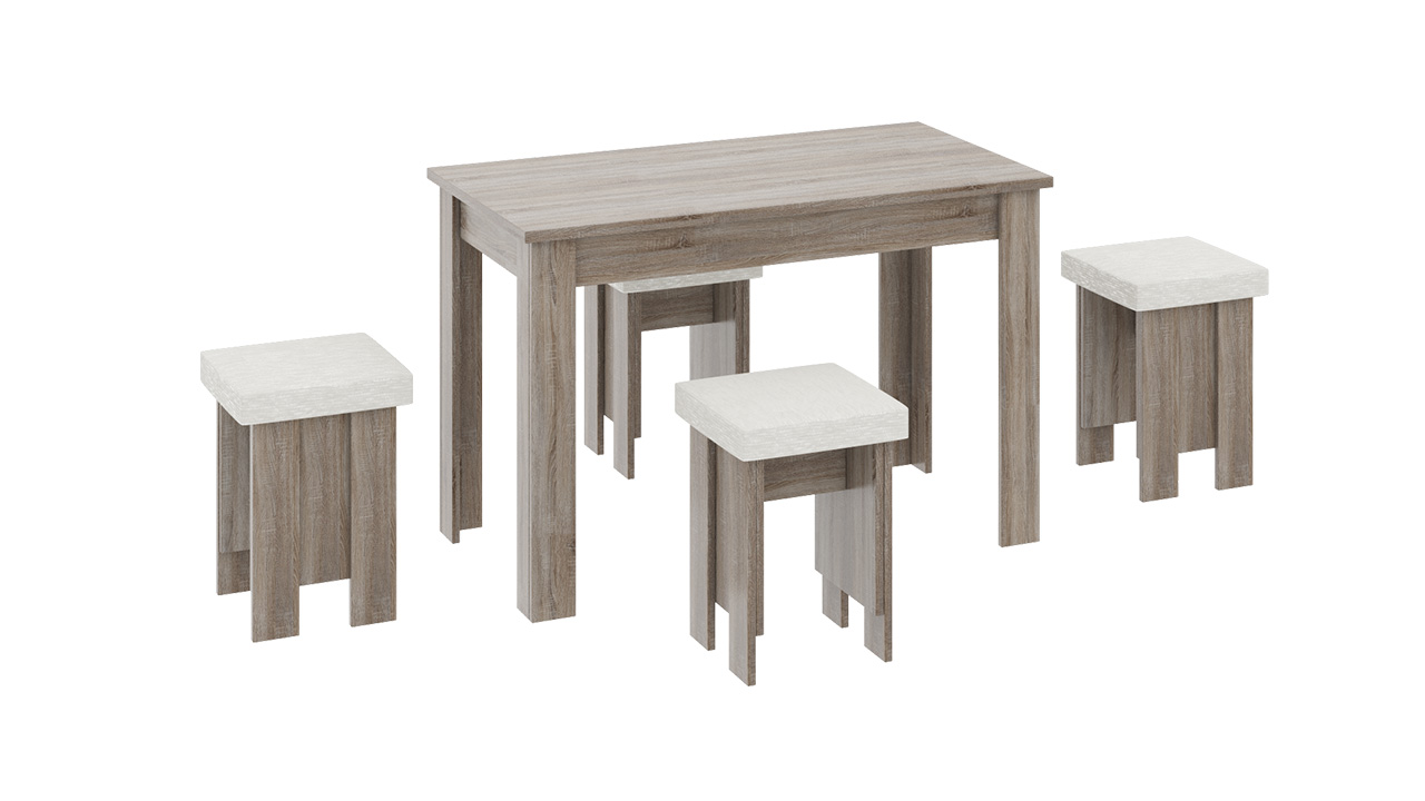 Норд Обеденная группа (Дуб Сонома трюфель/Кожзам Nitro Cream)