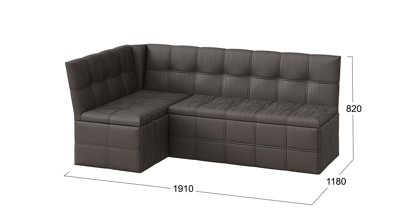 Домино Скамья угловая со спальным местом исп. 2 (Кашемир коричневый)