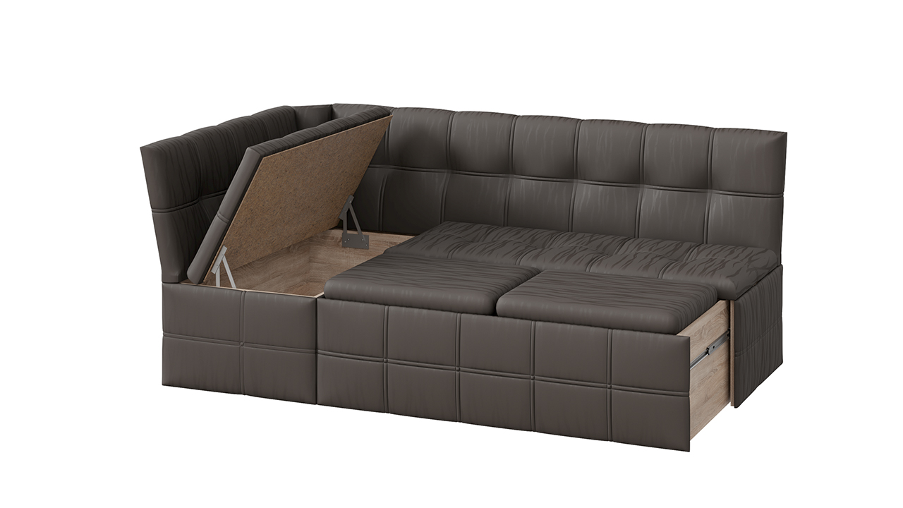 Домино Скамья угловая со спальным местом исп. 2 (Кашемир коричневый)