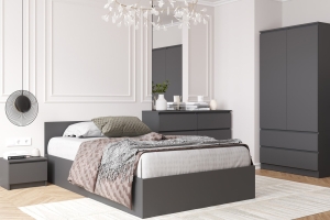 Мори КРМ 1200.1 Кровать 120х200 с ДСП настилом Графит