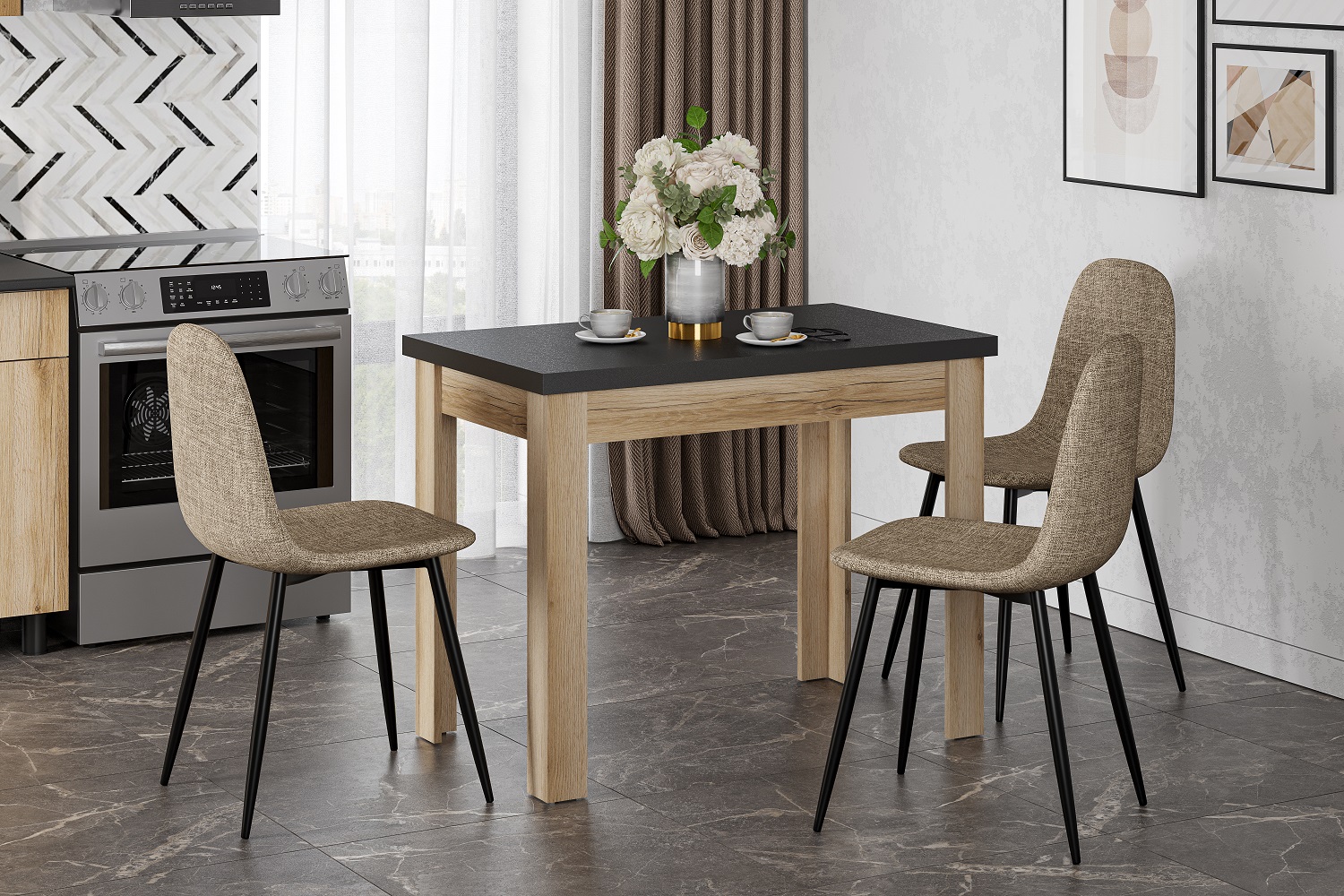 Стол обеденный Берген, дуб делано