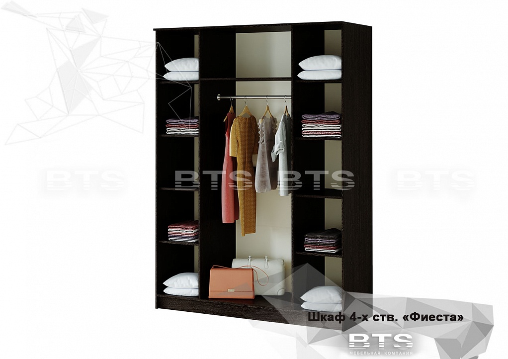Шкаф 4-х створчатый Фиеста NEW, венге/лоредо