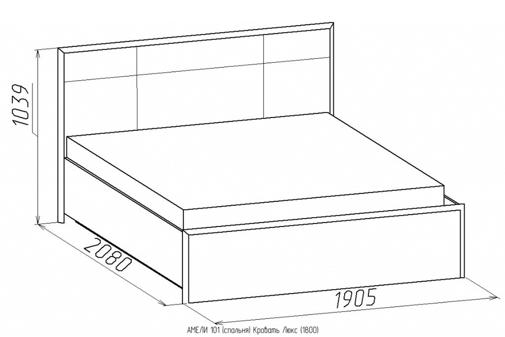 Кровать с ортопедическим основанием (металл) Амели 101 Люкс 180х200, венге
