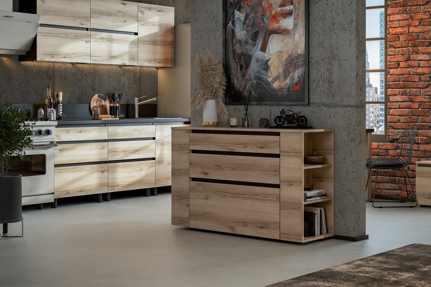 Комод длинный Берген