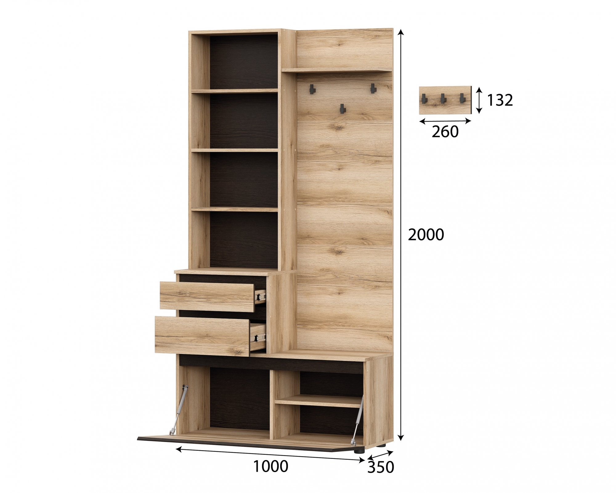 Вешалка с зеркалом Берген