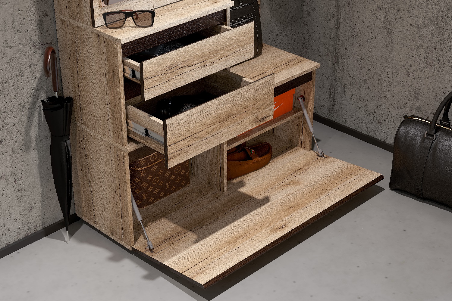 Вешалка с зеркалом Берген