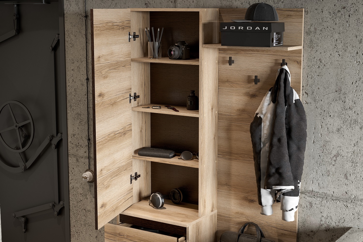 Берген Прихожая Комплект 2 Дуб Делано/Венге