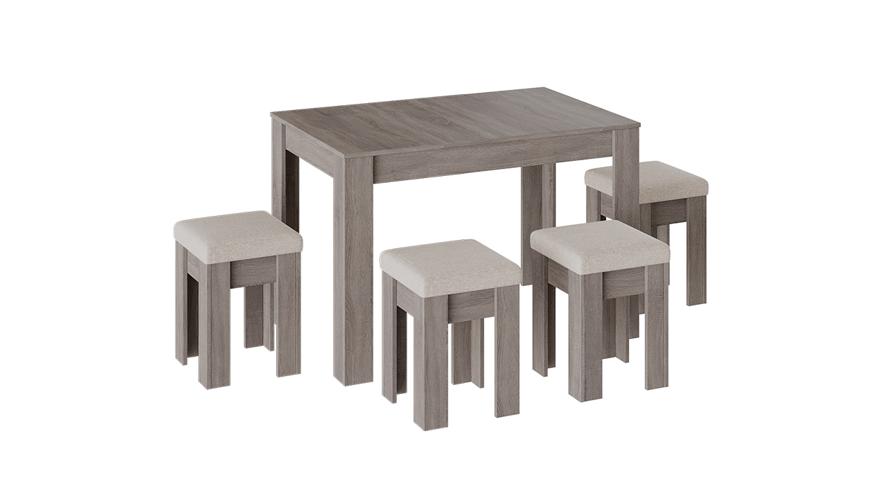 Ганновер Обеденная группа Дуб Сонома трюфель/Рогожка Capri Серо-Бежевая №21