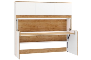 Вуди 11.60 Кровать-трансформер 80х180 Белый премиум/Дуб крафт золотой