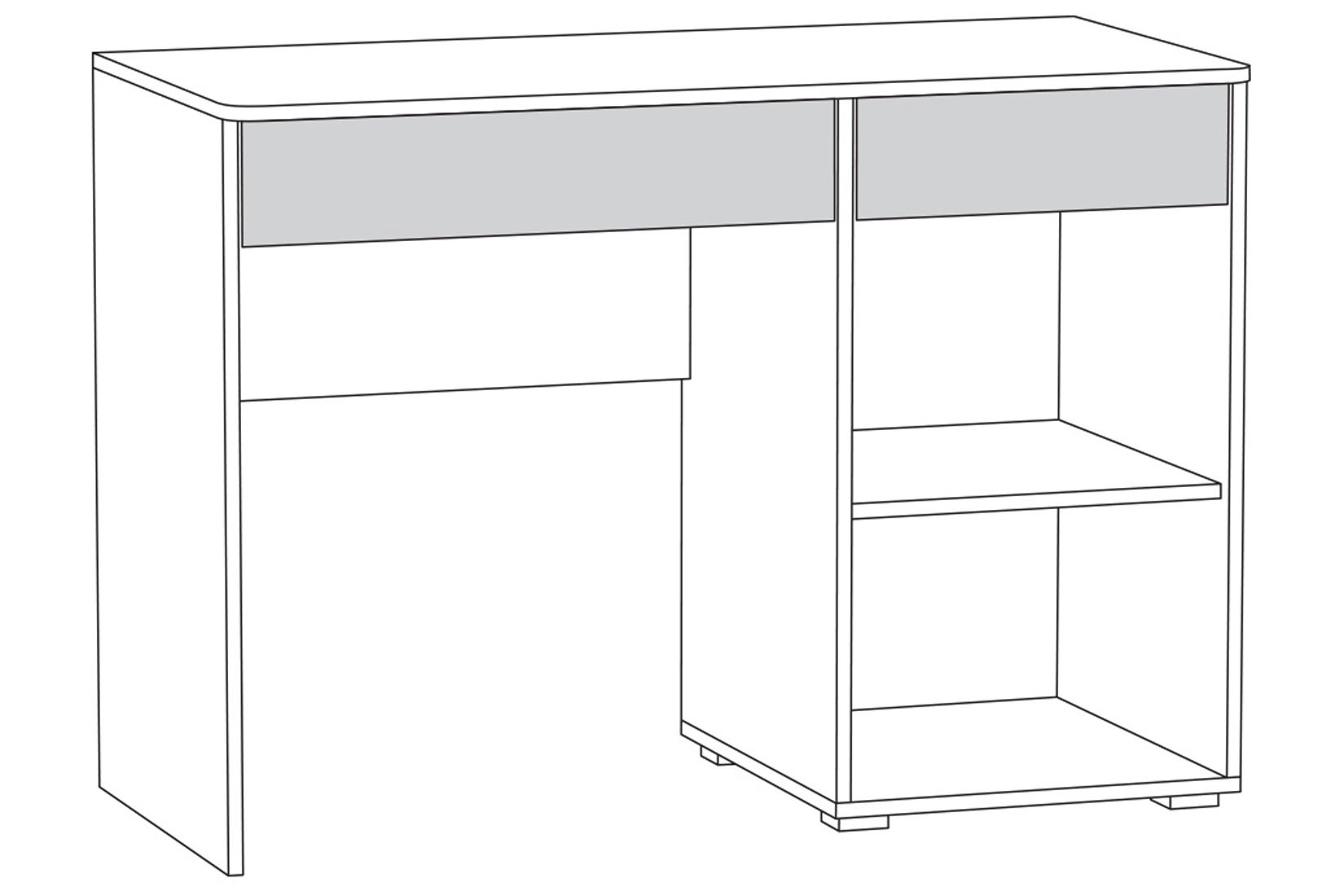 Вуди 12.42 Стол письменный Белый премиум/Дуб крафт золотой