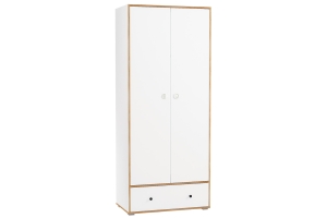 Вуди 13.138 Шкаф Белый премиум/Дуб крафт золотой