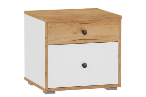 Вуди 13.287 Тумба прикроватная Белый премиум/Дуб крафт золотой