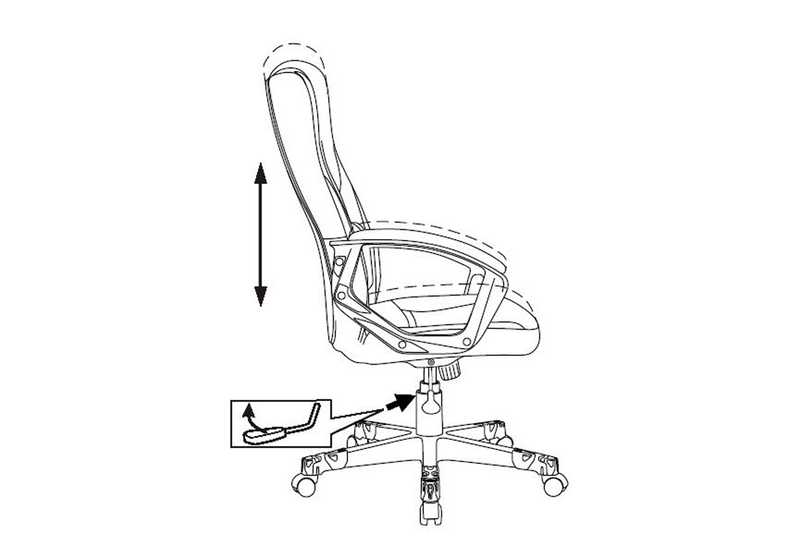 Бюрократ Zombie VIKING 10 Кресло Чёрный/Белый экокожа/текстиль