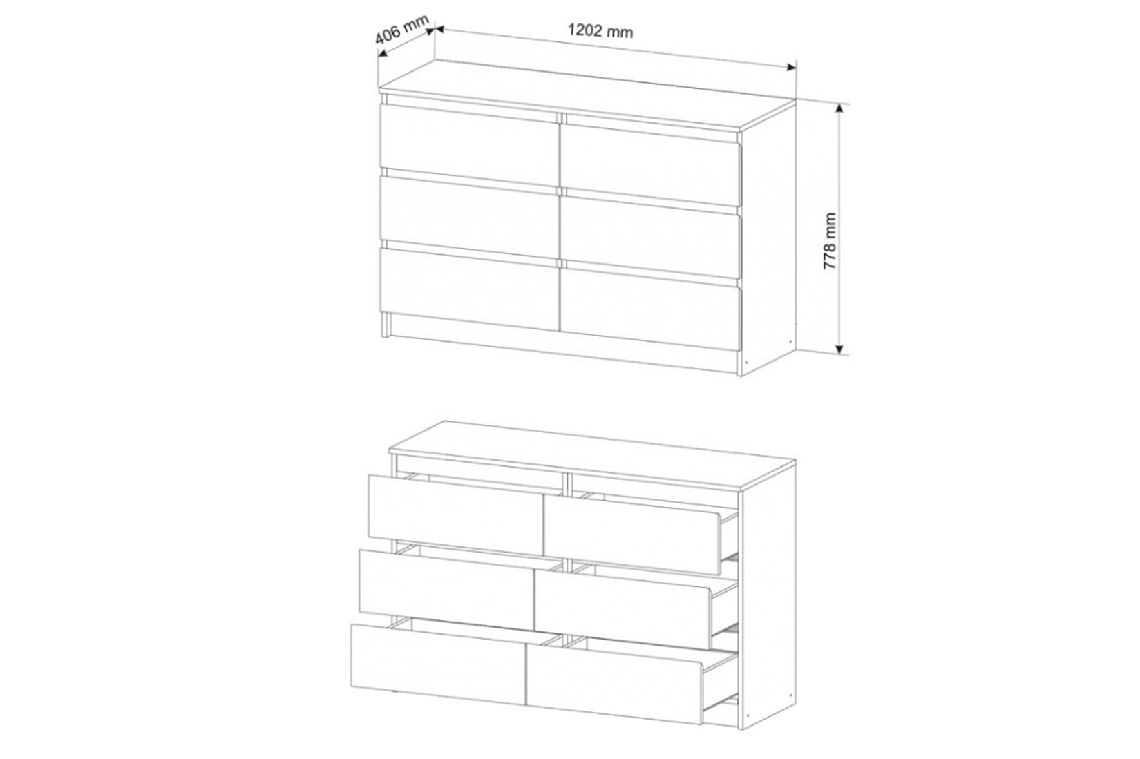 Челси-Мори 1200.6 Комод Графит