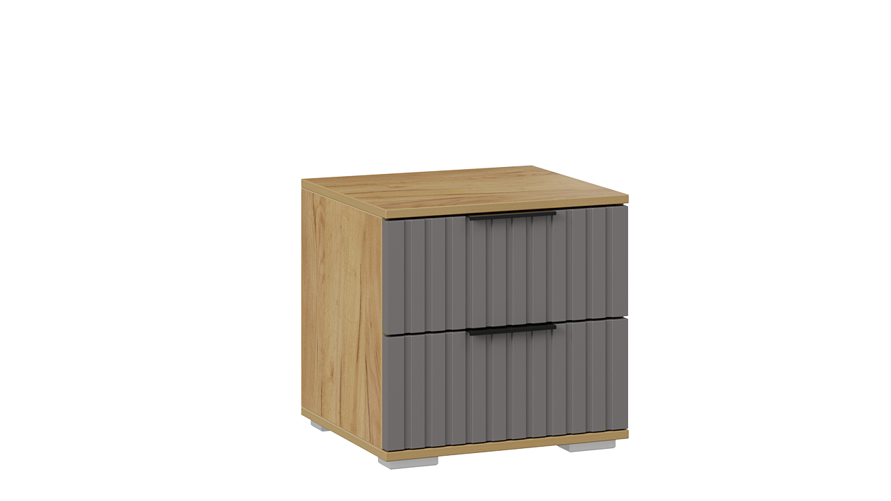 Хилтон Тумба прикроватная Дуб Крафт золотой/Графит матовый