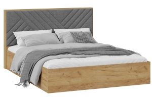 Хилтон Кровать 160х200 Тип 1 с ортопед. основанием Дуб Крафт золотой/Графит матовый