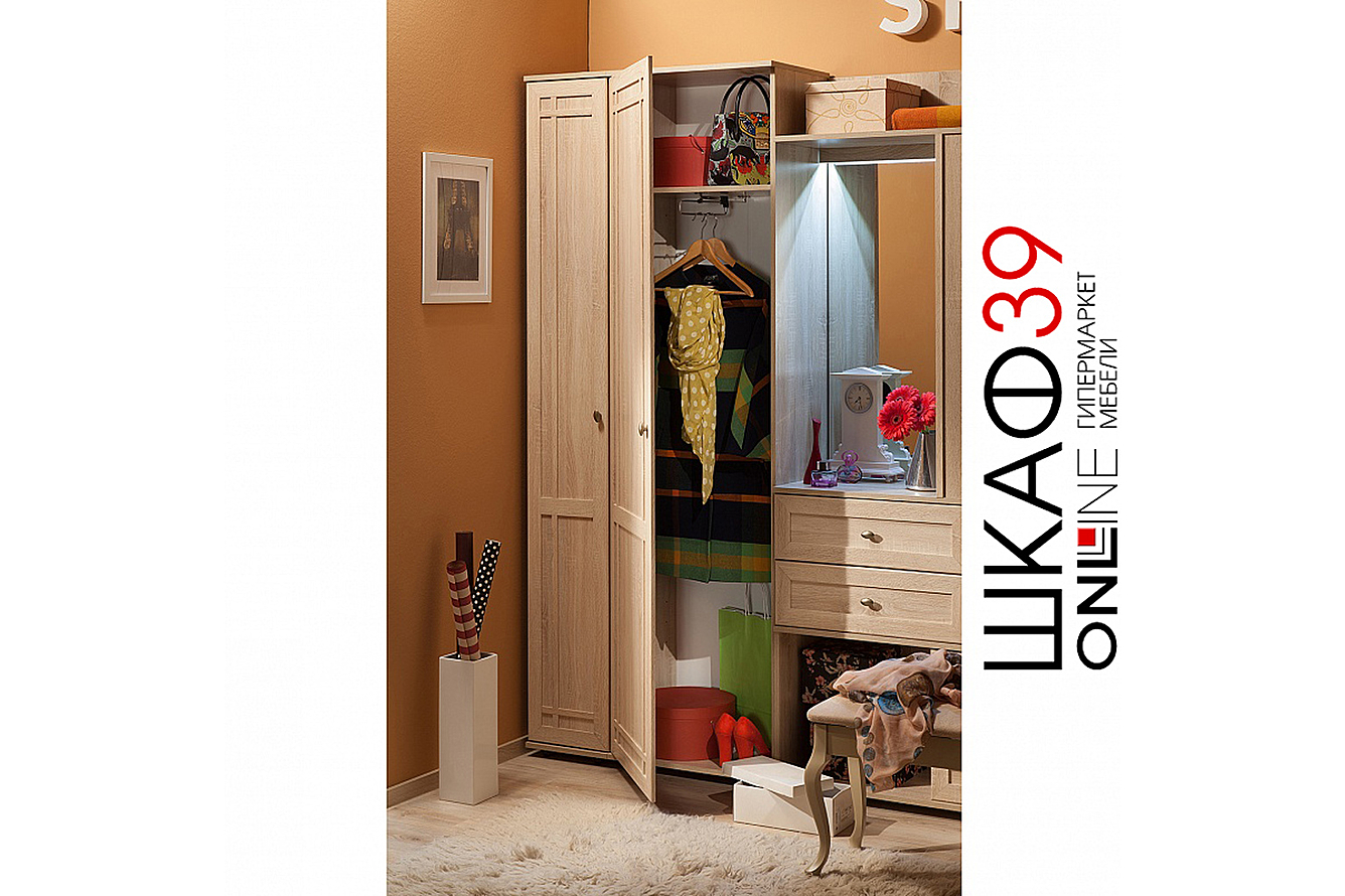 Шкаф для одежды и белья Sherlock 71 левый, орех