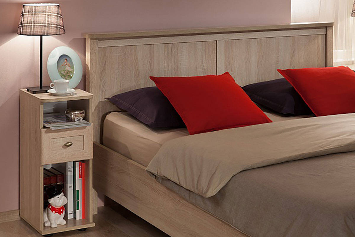 Кровать с ортопедическим основанием (металл) Sherlock 44 120х200, дуб сонома