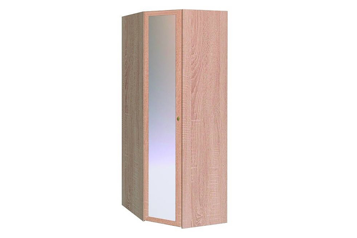Шкаф угловой с зеркалом Sherlock 63, дуб сонома