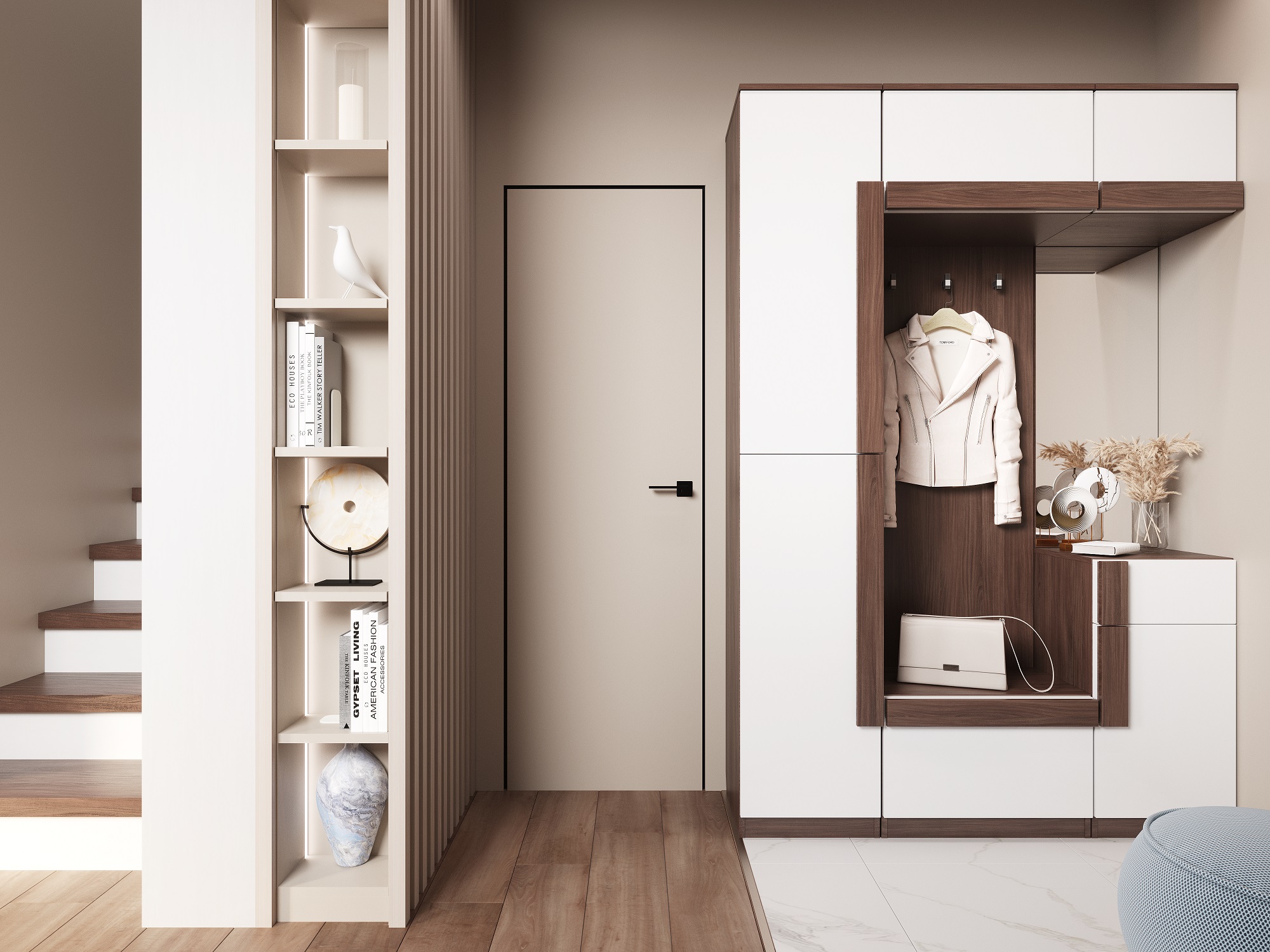 Далия Вешалка стойка Амброзия/Белый глянец