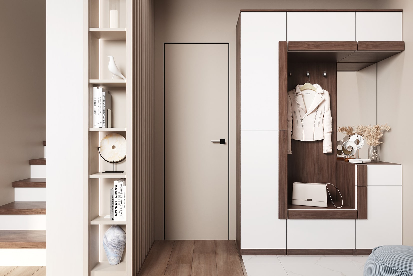 Далия Прихожая Комплект 1 Амброзия/Белый глянец