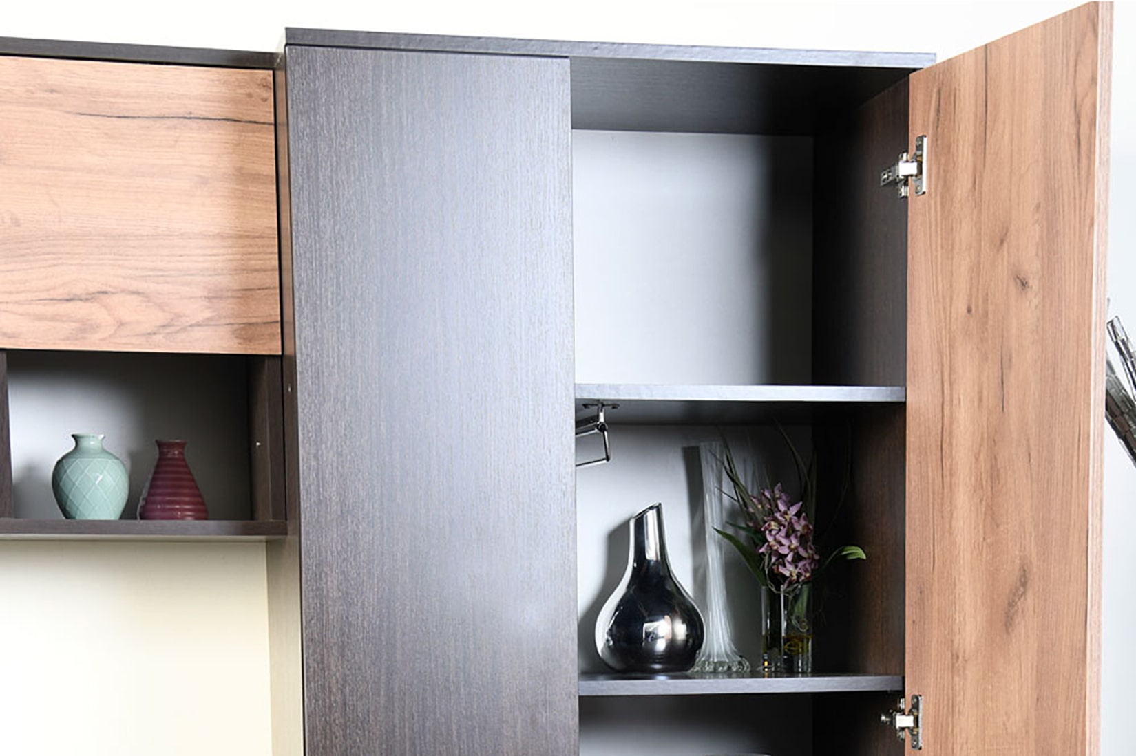 Крафт Стенка 1 Дуб крафт табачный/Орех вирджиния