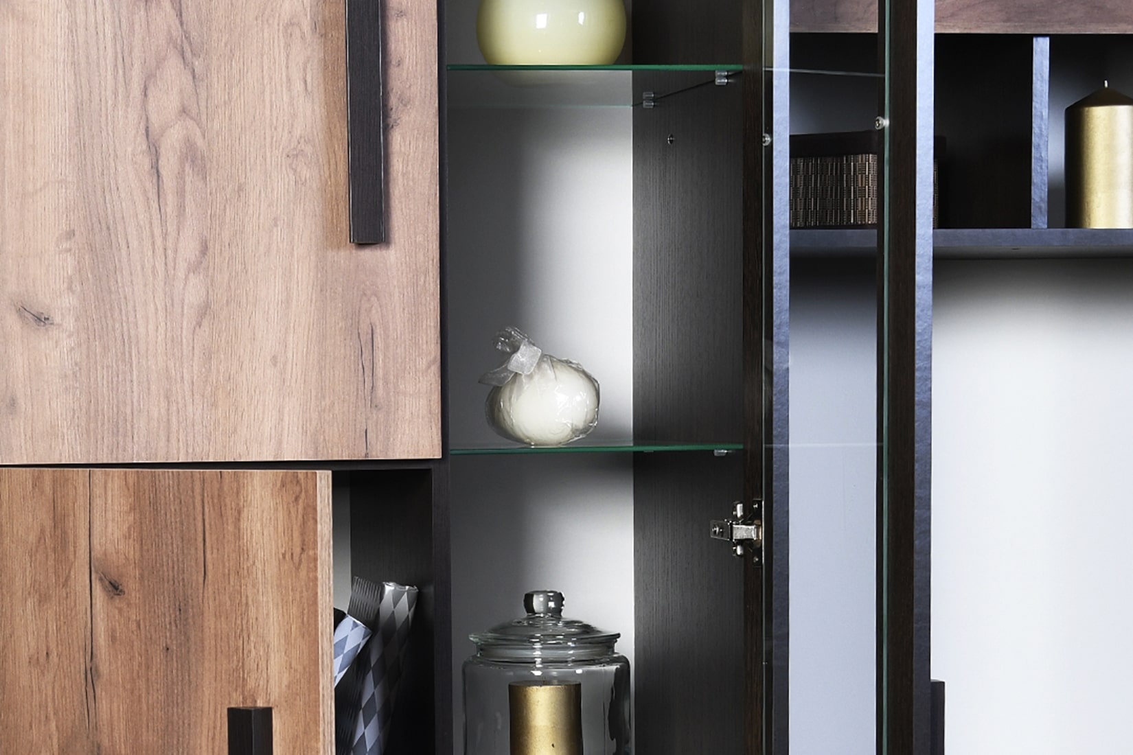 Крафт Стенка 1 Дуб крафт табачный/Орех вирджиния