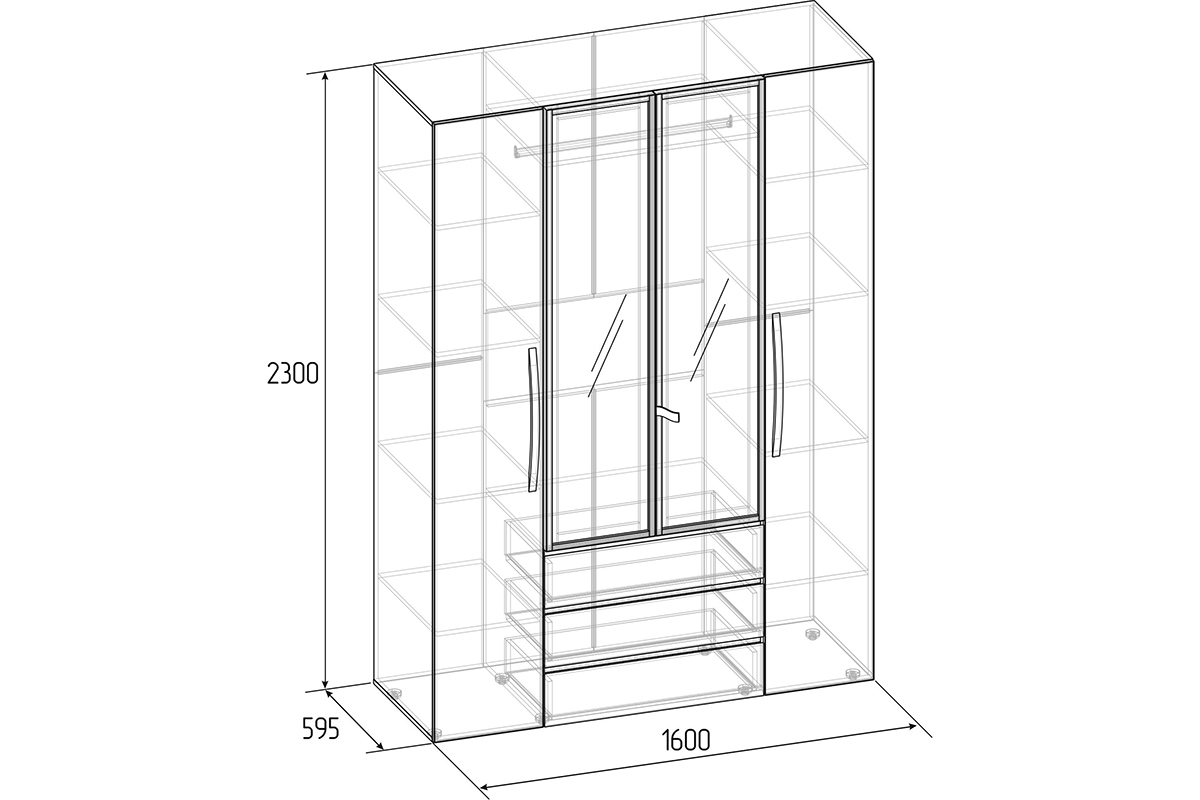 Шкаф для одежды и белья Brownie 555
