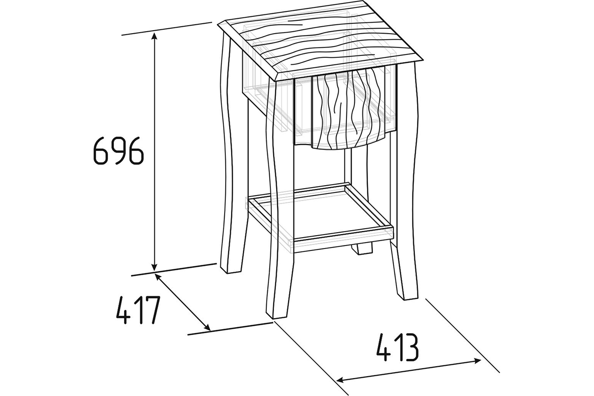 Тумба прикроватная на ножках Brownie 41