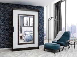 Шкаф-купе двухдверный с зеркалом Элегант-5 Венге/лоредо