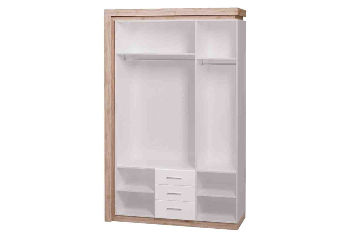 15 Шкаф 3-х дверный с зеркалом (3 ящика) Люмен