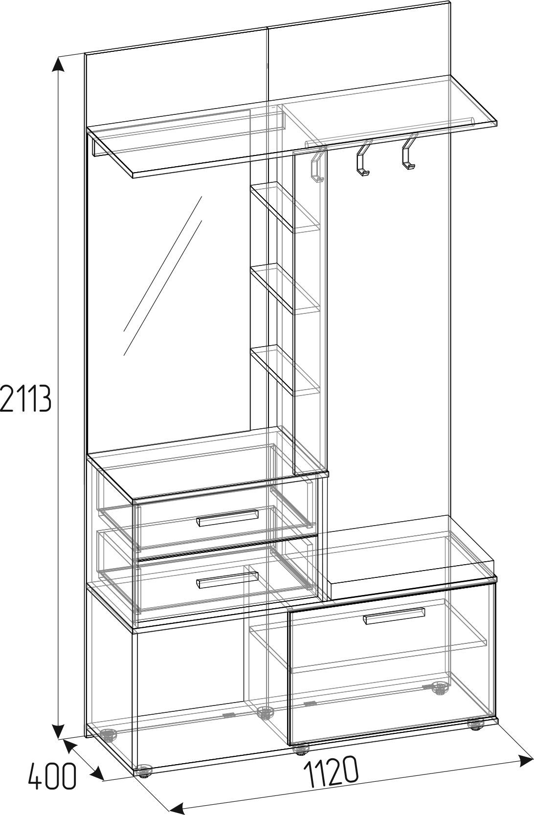 Шкаф МЦН Nature 70, дуб крафт