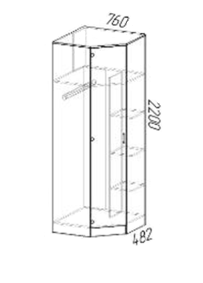 Шкаф Угловой ЭКО  Ясень шимо