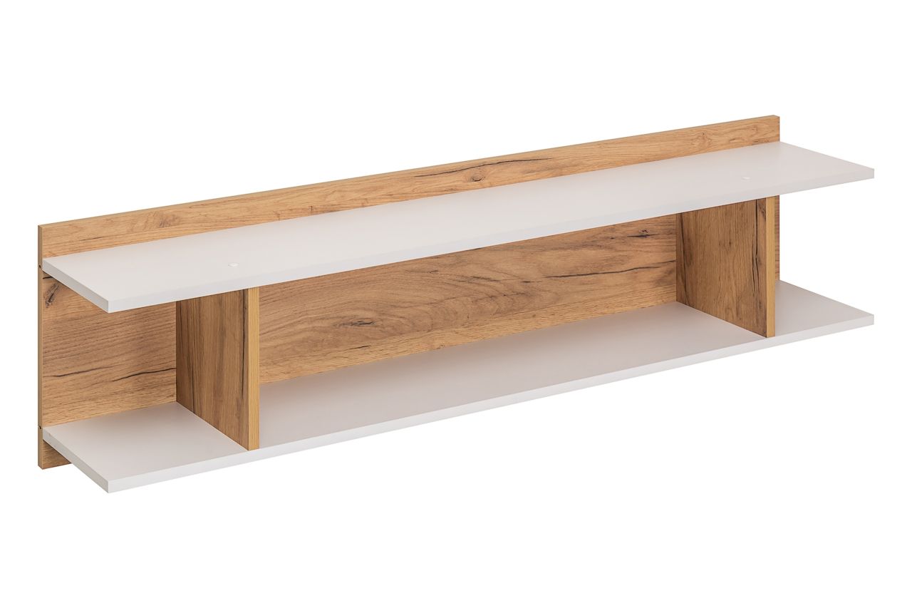 Альба Полка навесная дуб крафт золотой/белый премиум