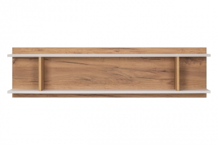 Альба Полка навесная дуб крафт золотой/белый премиум