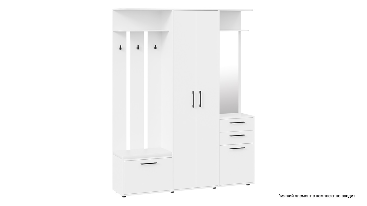 Набор мебели для прихожей «Витра» Тип 2 Белый ясень/Белый